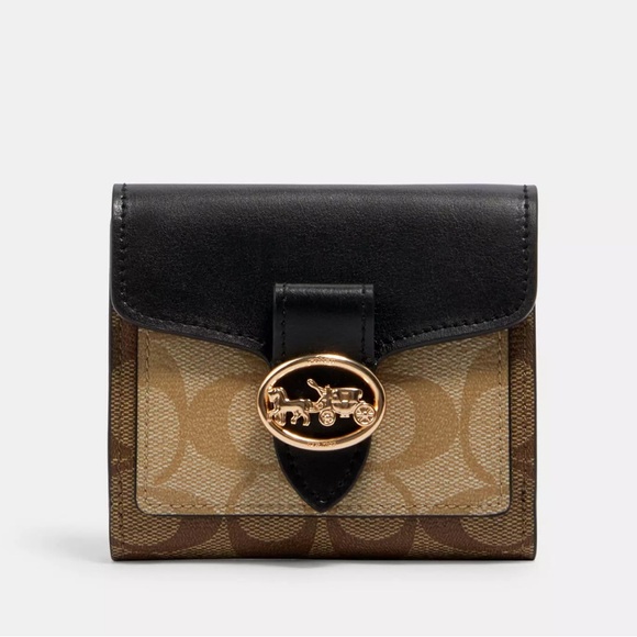 Coach New Small Wallet In Signature Canvas - Picture 9 of 10